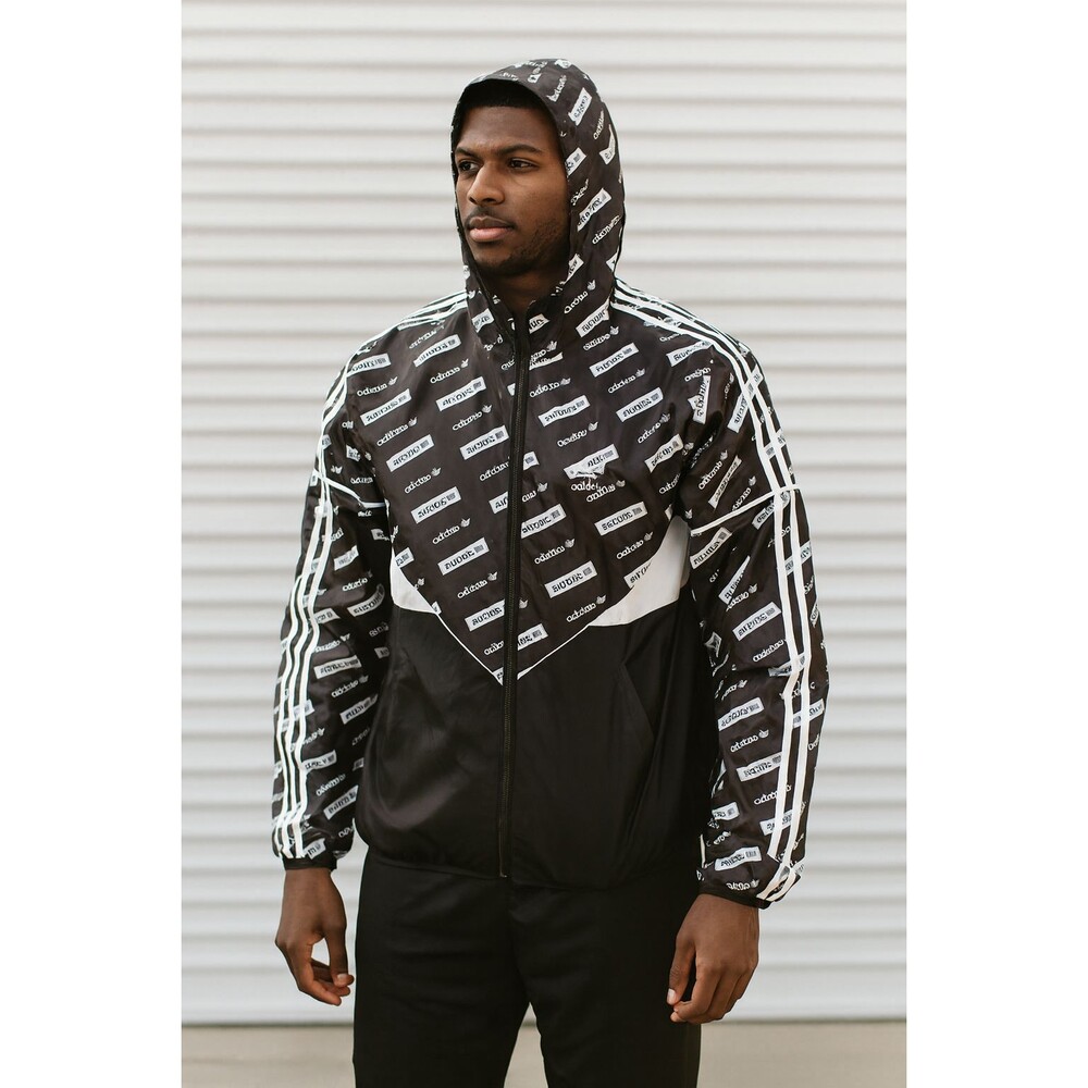 Adidas Vintage Super Rare Colorado Glanz Labels Jacket Windbreaker Black 2XL